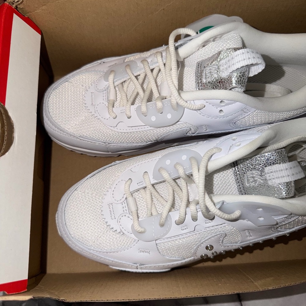 Women’s Nike White Rhinestone-Accent Air Cushion Sneakers - Picture 4 of 4